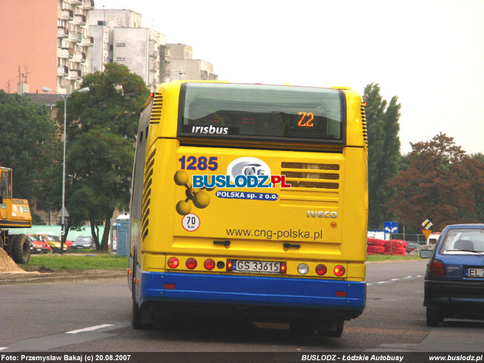 Irisbus Citelis 18 CNG #1285, [Z2], 20.08.2007r. Al. Kociuszki/ ul. wirki. Foto: Przemysaw Bakaj (c)