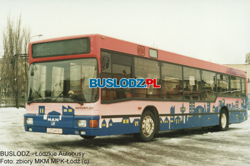 MAN NL202 #99 [-], 199?r. - ZKA-1, ul. Kraszewskiego. Foto: zbiory MKM MPK-d (c). Dziki uprzejmoci Wodzimierza Hyego.