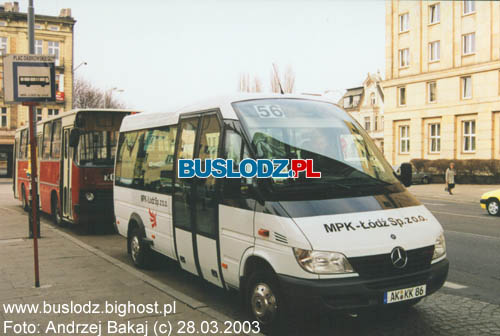 Mercedes Benz Sprinter #AK KK86(D) [56], 28.03.2003r. - Plac Dbrowskiego. Foto: Andrzej Bakaj (c).