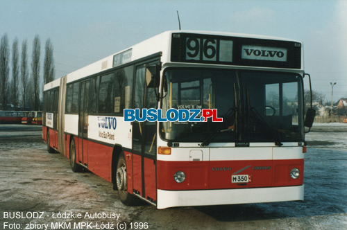 Volvo B10MA #M350 [96], 1996r. - ZKA-3, ul. Limanowskiego. Foto: zbiory MKM MPK-d (c). Dziki uprzejmoci Wodzimierza Hyego.