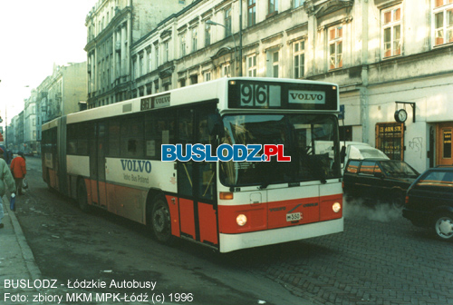 Volvo B10MA #M350 [96], 1996r. - ZKA-3, ul. Limanowskiego. Foto: zbiory MKM MPK-d (c). Dziki uprzejmoci Wodzimierza Hyego.