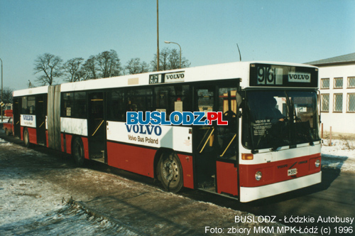 Volvo B10MA #M350 [96], 1996r. - ZKA-3, ul. Limanowskiego. Foto: zbiory MKM MPK-d (c). Dziki uprzejmoci Wodzimierza Hyego.