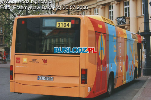 Volvo 7000 #3104 [ART], w dniu 30.07.2006r., Plac Wolnoci. Foto: Przemysaw Bakaj