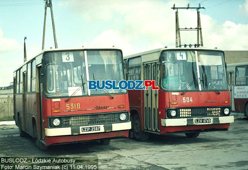 Ikarus 260.04 #5318 [-], 11.04.1995r. - ul. Lutomierska, zajezdnia MZK-Pabianice. Foto: Marcin Szymaniak (c)