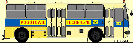 Holownik Ikarus 260 #700, MZK Pabianice. Rys. Przemysaw Bakaj