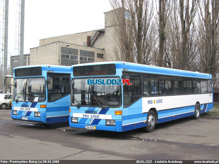 Mercedes-Benz O407 #EL891CN i Mercedes-Benz O405N #EL948CU [-], 29.03.2008r., baza PKS - ul. Smutna. Foto: Przemysaw Bakaj (c)