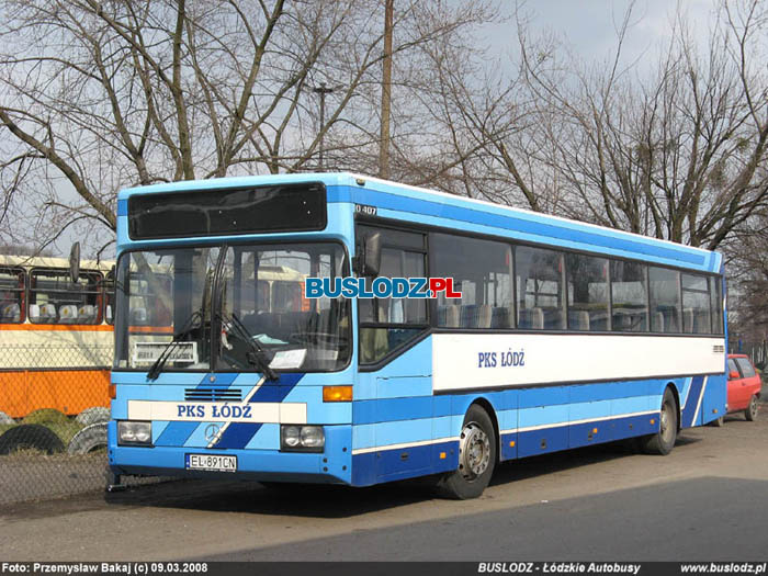 Mercedes-Benz O407 #EL891CN [-], 09.03.2008r., baza PKS - ul. Smutna. Foto: Przemysaw Bakaj (c)