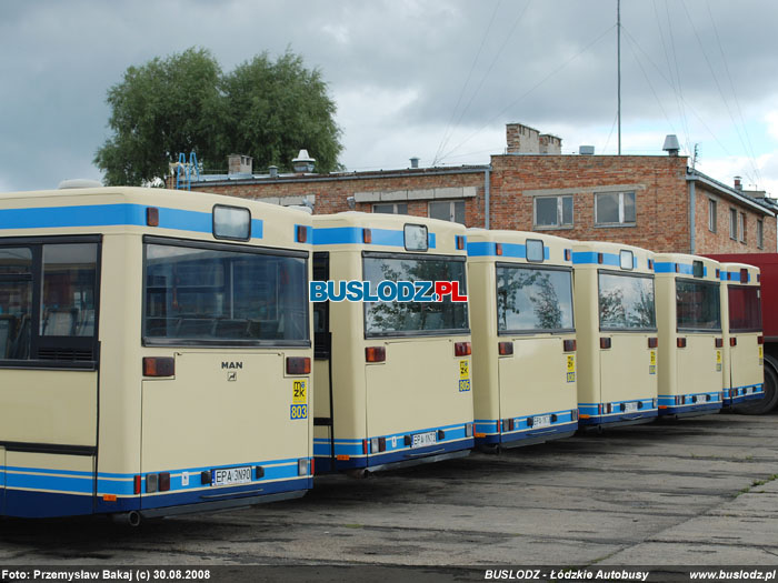 MANy NL222 #803, 805, 806, 804, 801, 802 [-], 30.08.2008r. Pabianice, zajezdnia MZK - ul. Lutomierska. Foto: Przemysaw Bakaj (c)