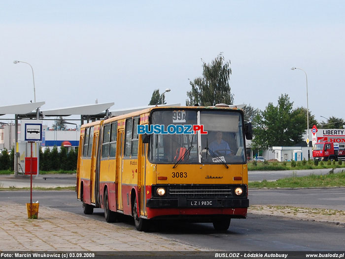 Ikarus 280.57 #3083'' [99A], 03.09.2008r., kracwka - ul. Maratoska/ Popieuszki. Foto: Marcin Wnukowicz (c)