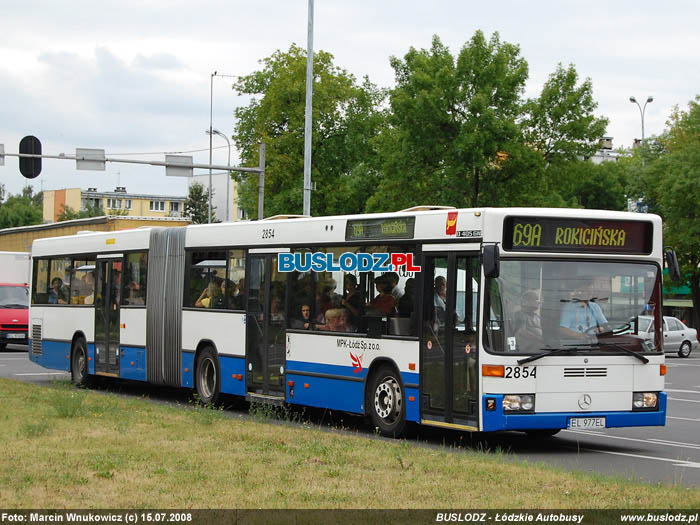 Mercedes-Benz O405GN2 #2854 [69A], 15.07.2008r., ul. Broniewskiego/ Nisza. Foto: Marcin Wnukowicz (c)