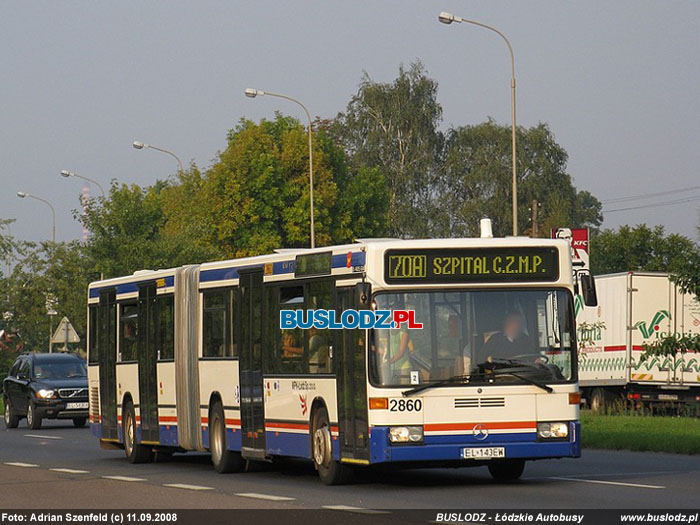 Mercedes-Benz O405GN2 #2860 [70A], 11.09.2008r., ul. Rzgowska. Foto: Adrian Szenfeld (c)