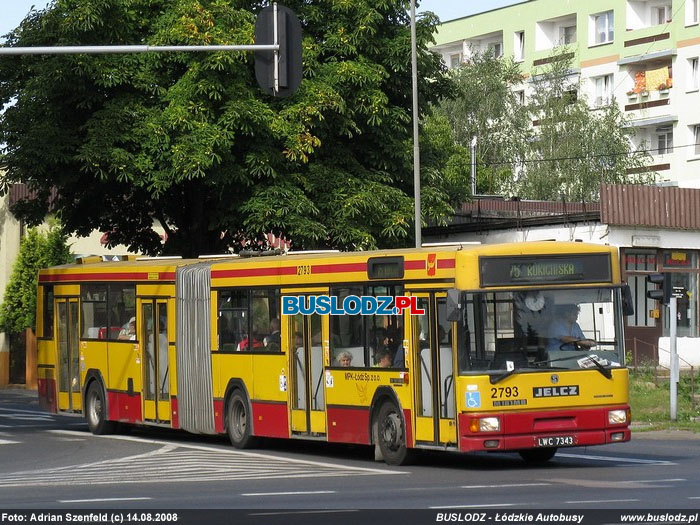 Jelcz M181MB2 #2793 [75], 14.08.2008r., ul. Kosynierw Gdyskich/ Rzgowska. Foto: Adrian Szenfeld (c)