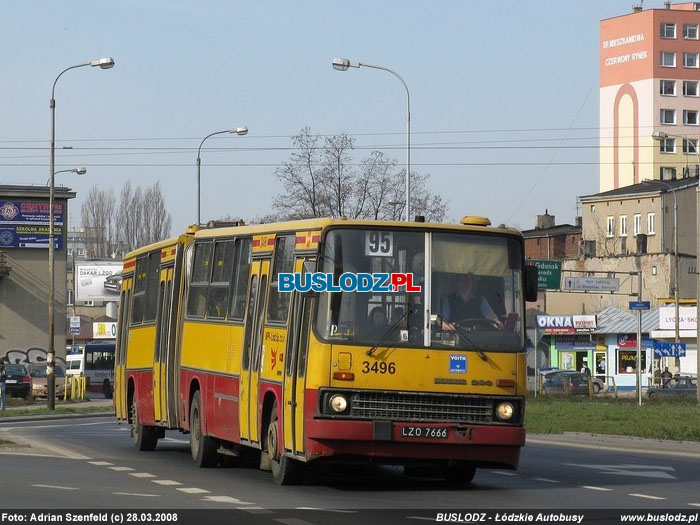 Ikarus 280.37C #3496'' [95], 28.03.2008r., rondo Insurekcji Kociuszkowskiej. Foto: Adrian Szenfeld (c)